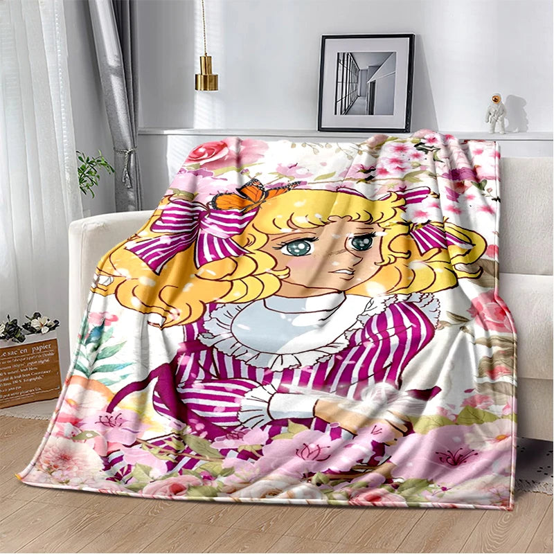 Weiches Flanell-Wurfdecke mit charmanten Anime-Cartoon-Motiven