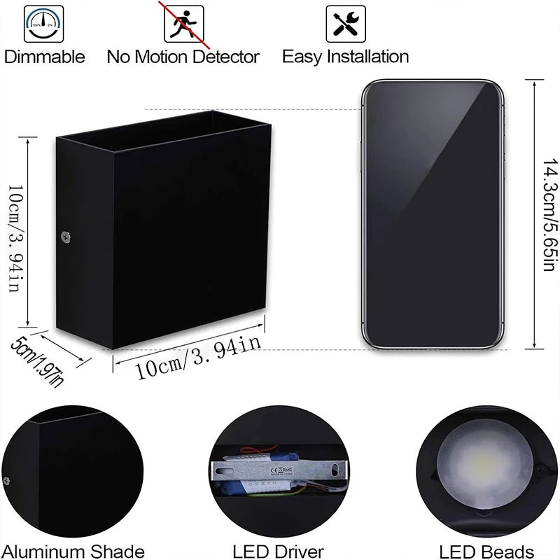 Boxförmige LED-Wandleuchte