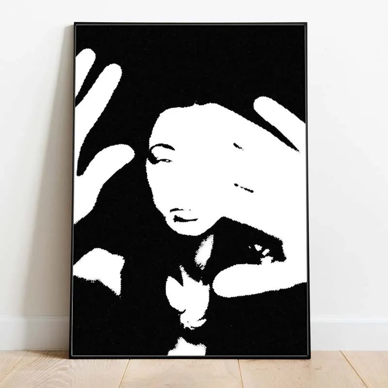 Elegantes schwarzweißes Leinwand-Poster