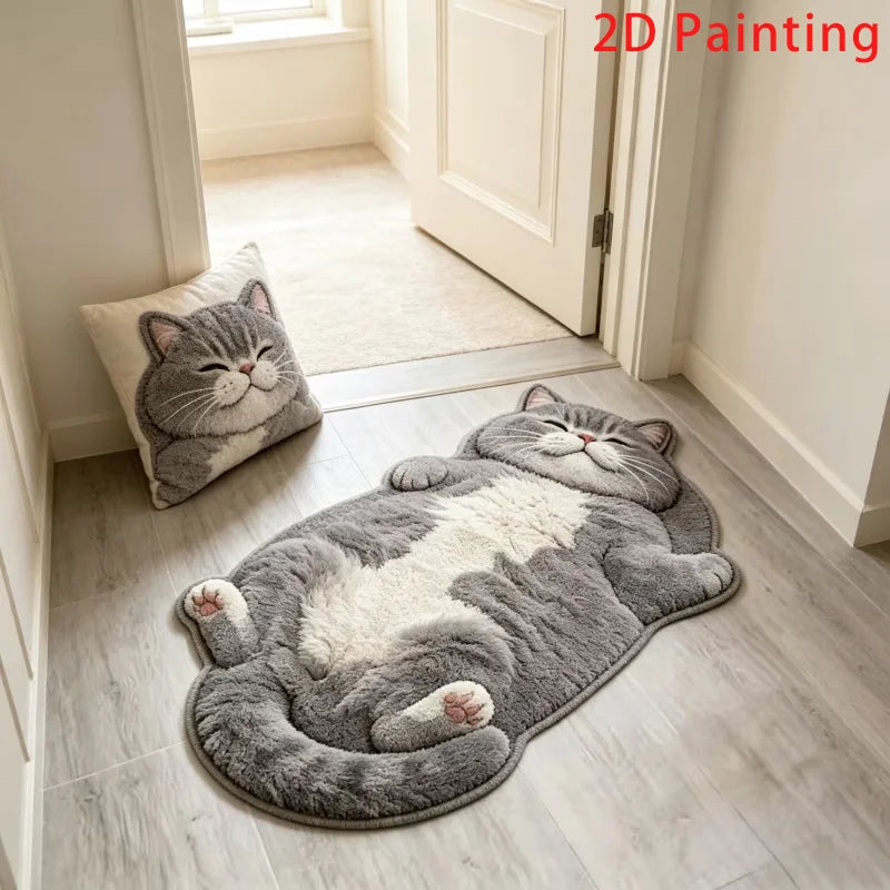 Niedliche katzenförmige Teppich