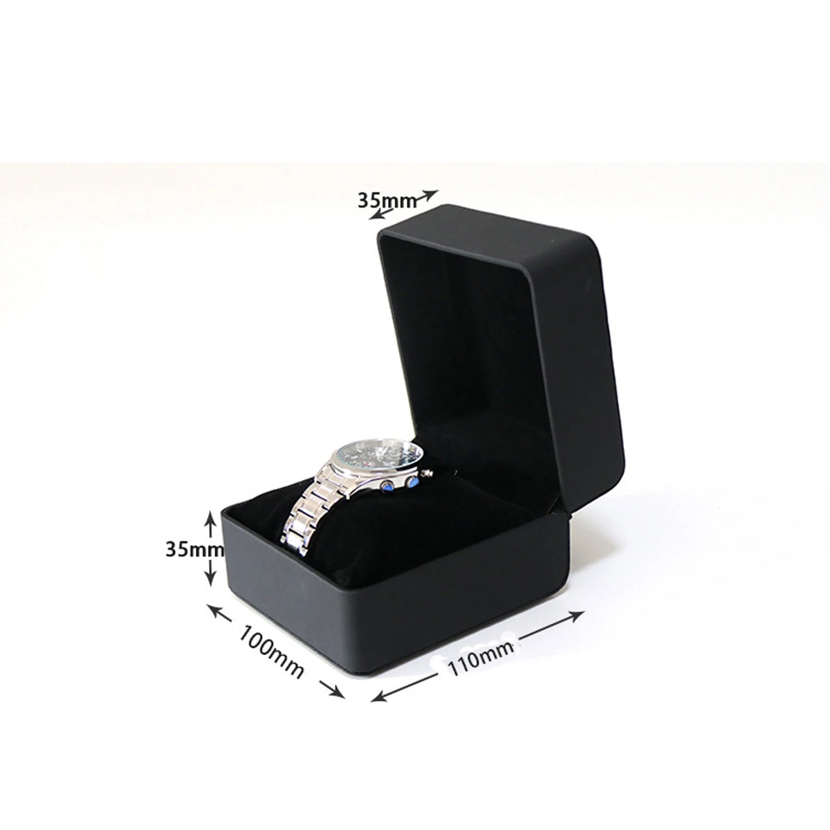 Elegante schwarze Uhrenbox
