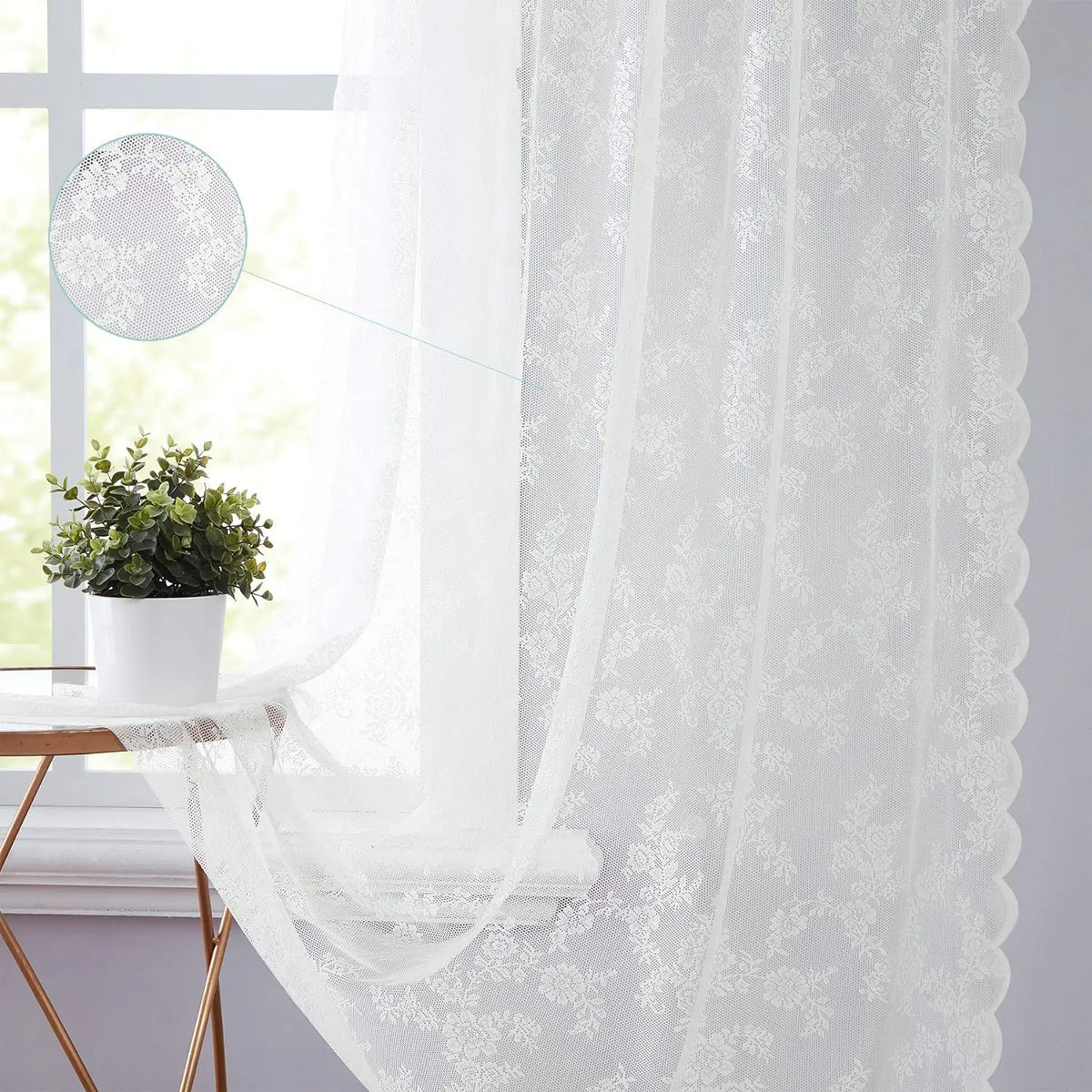 Elegantes Vintage-Spitzengardinen-Panel