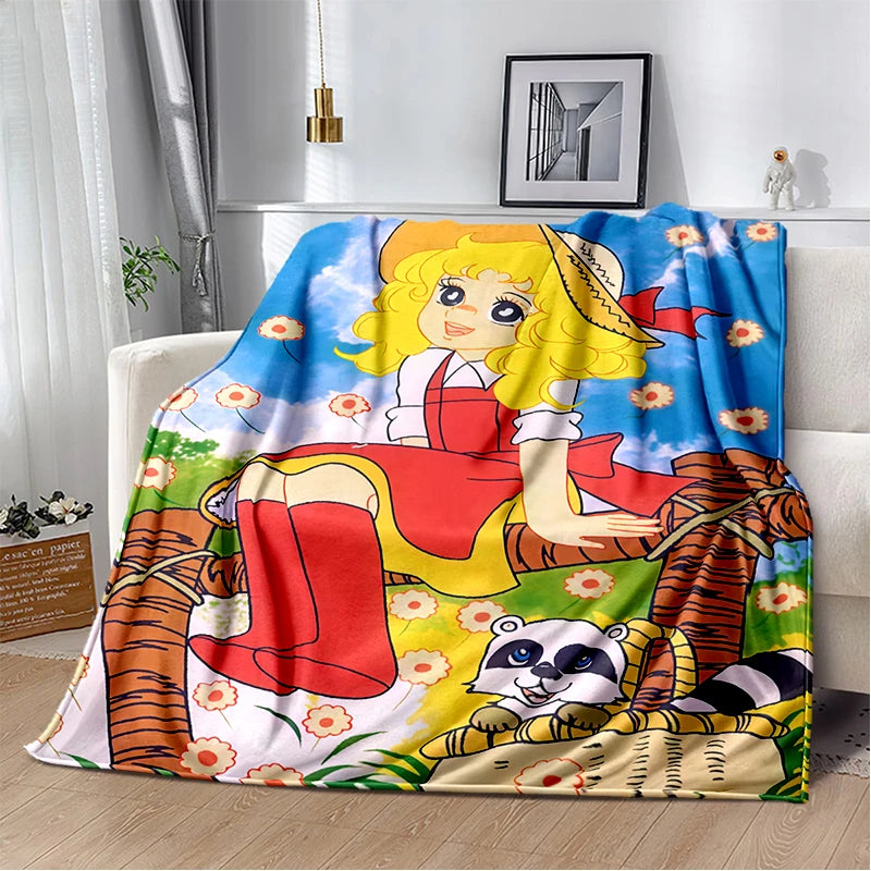 Weiches Flanell-Wurfdecke mit charmanten Anime-Cartoon-Motiven