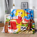 Weiches Flanell-Wurfdecke mit charmanten Anime-Cartoon-Motiven