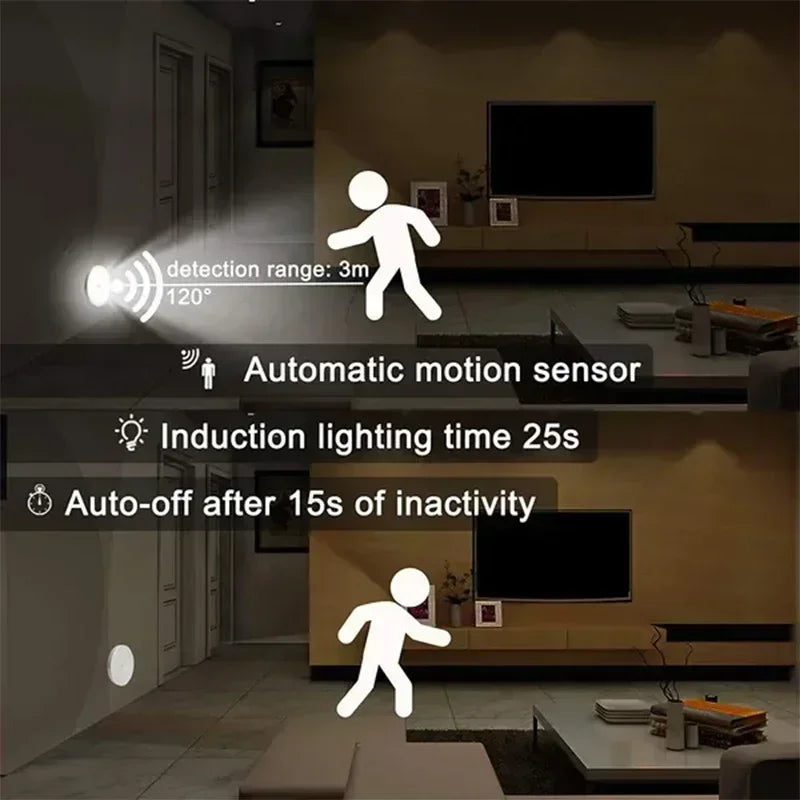 Intelligent LED night light with PIR motion sensor