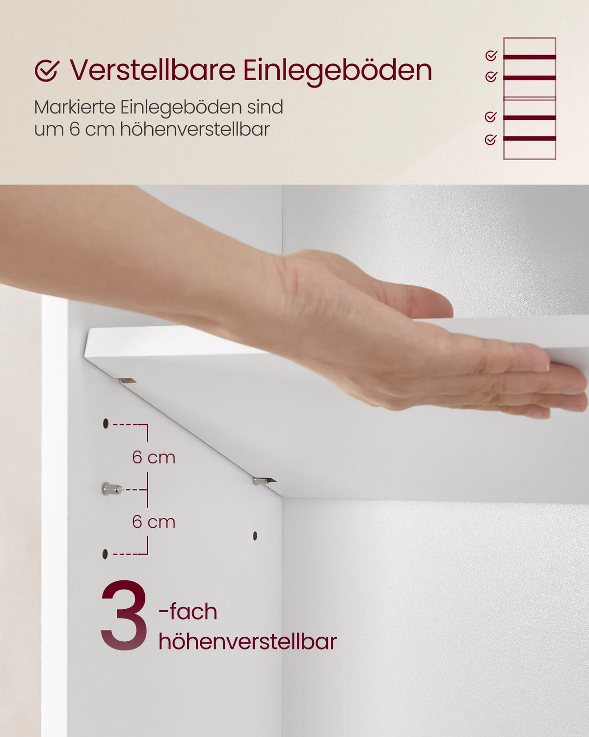 Modernes 6-Fach Bücherregal