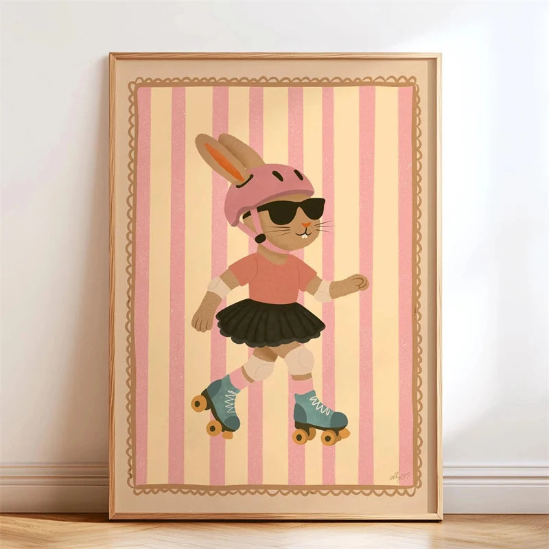 Lustiges Skateboard-Dackel Canvas Print Poster