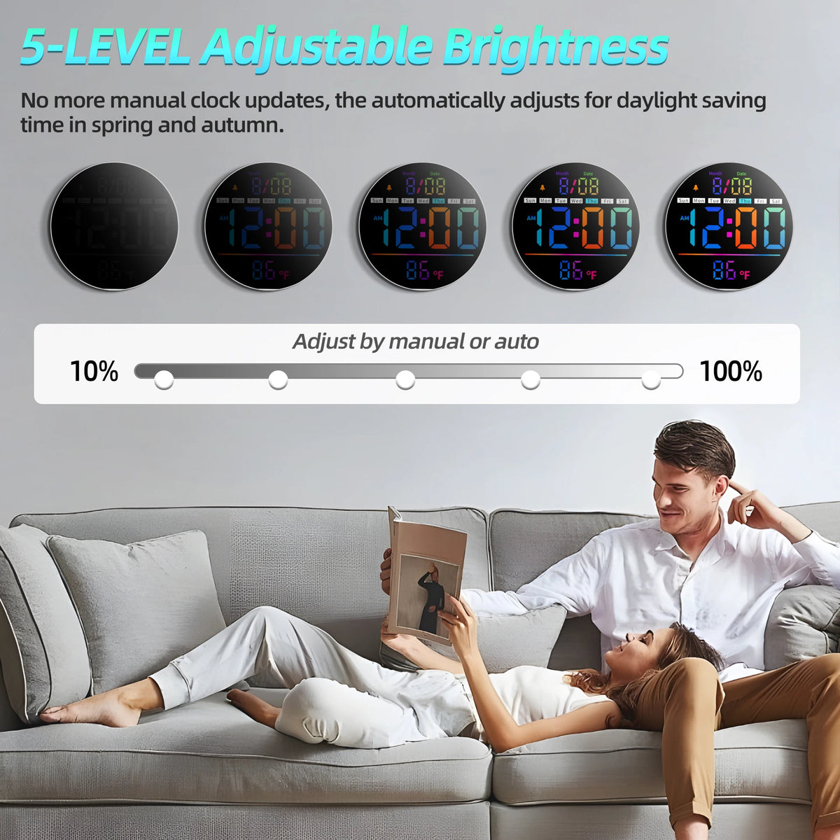 8-Zoll LED-Wanduhr