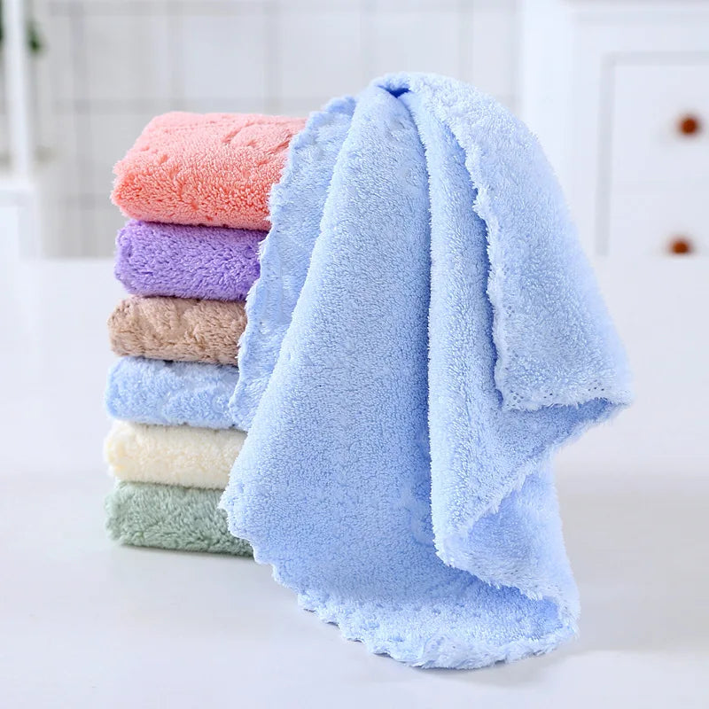 Weiches Korallenfleece-Gesichtstuch-Set mit 5 Teilen