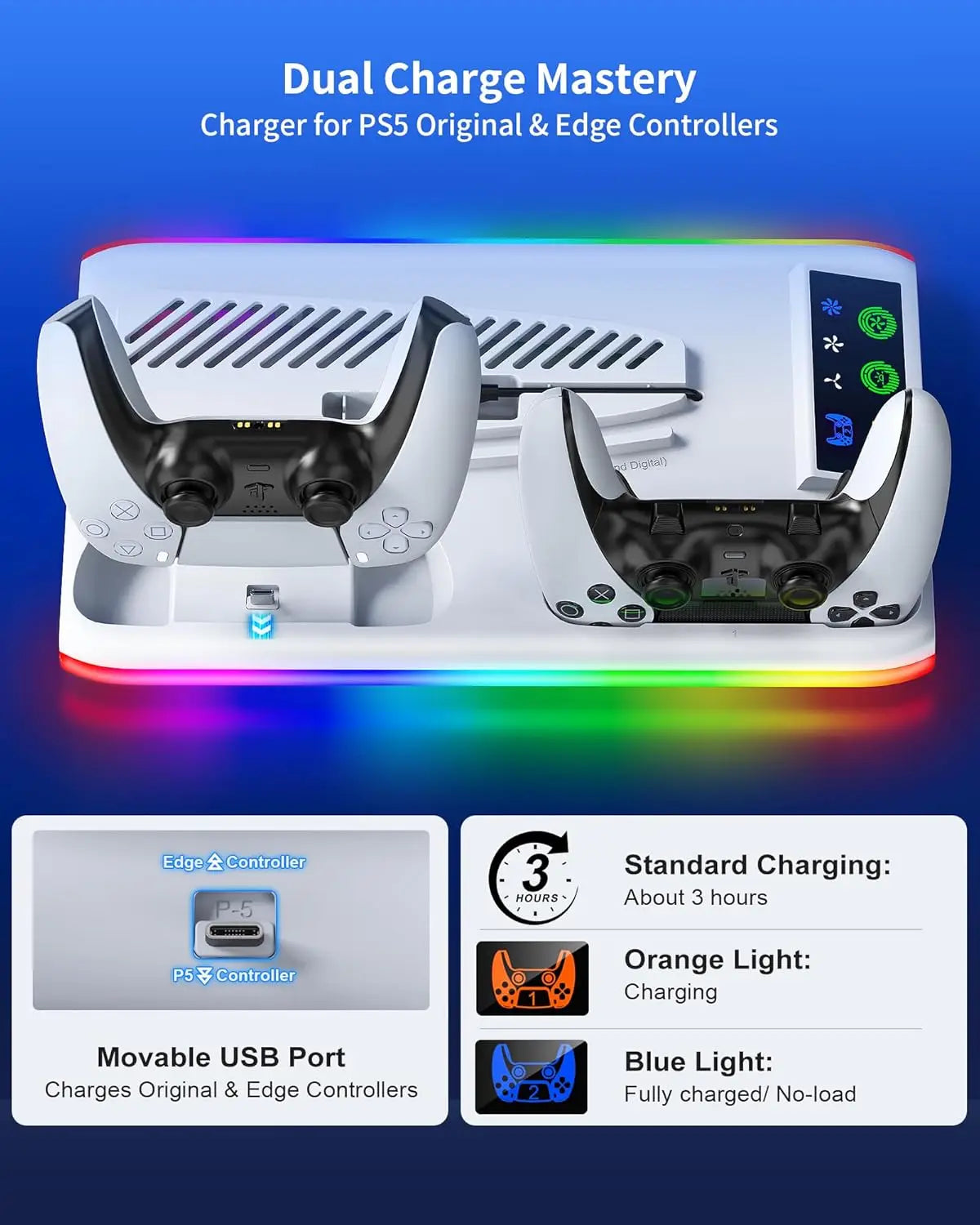 Cooling Stand und Ladestation für PS5/Slim/Pro