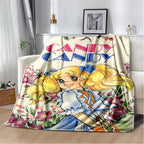 Weiches Flanell-Wurfdecke mit charmanten Anime-Cartoon-Motiven