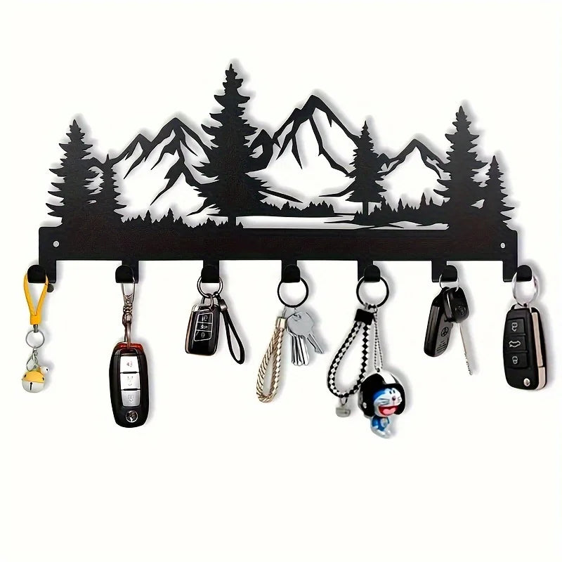 Eleganter Metall-Wald-Schlüsselhaken