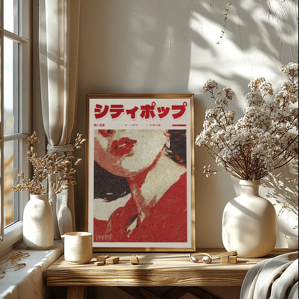 Elegantes japanisches Leinwand-Kunstdruck-Poster