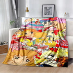 Weiches Flanell-Wurfdecke mit charmanten Anime-Cartoon-Motiven