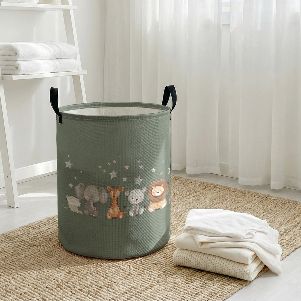 Hochwertige Wäschekorb mit tierischem Design