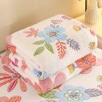 Wärmende Fleece-Decke mit Blumenmuster