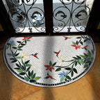 VIKAMA Halbrundes Blumenmuster Flanell-Teppich