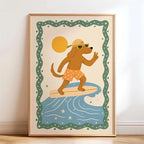 Lustiges Skateboard-Dackel Canvas Print Poster