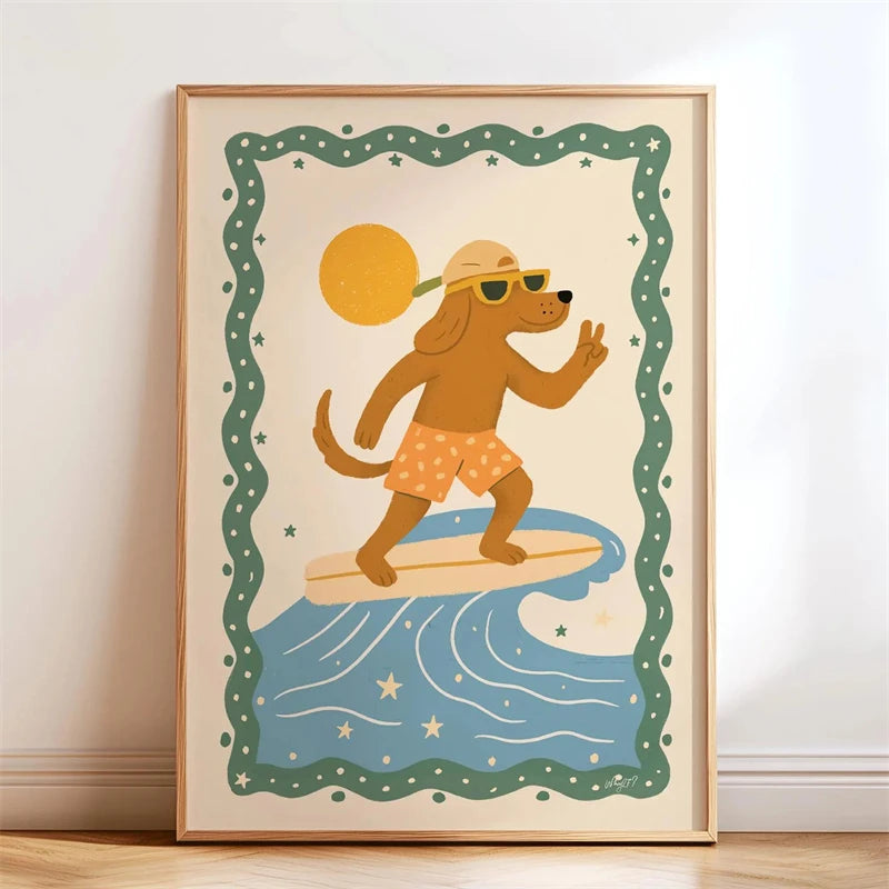 Lustiges Skateboard-Dackel Canvas Print Poster
