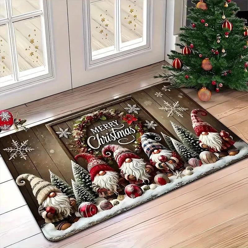 Festive Santa Claus doormat mit rutschfestem Design