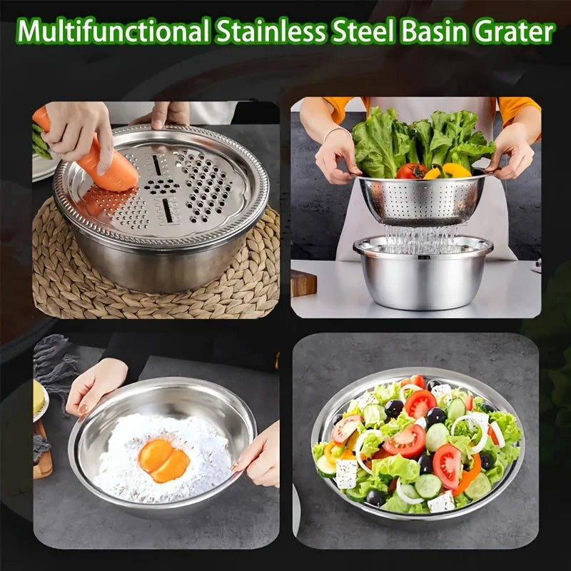 Multifunktionales 4-in-1 Edelstahl-Set