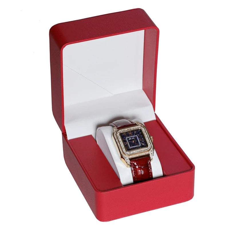 Elegante schwarze Uhrenbox