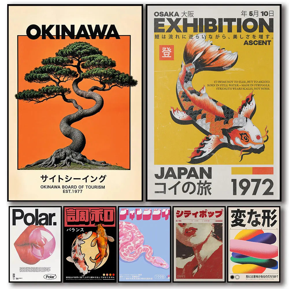 Elegantes japanisches Leinwand-Kunstdruck-Poster