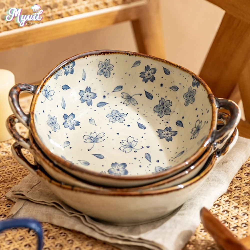 Elegante japanische Suppenschale aus Keramik