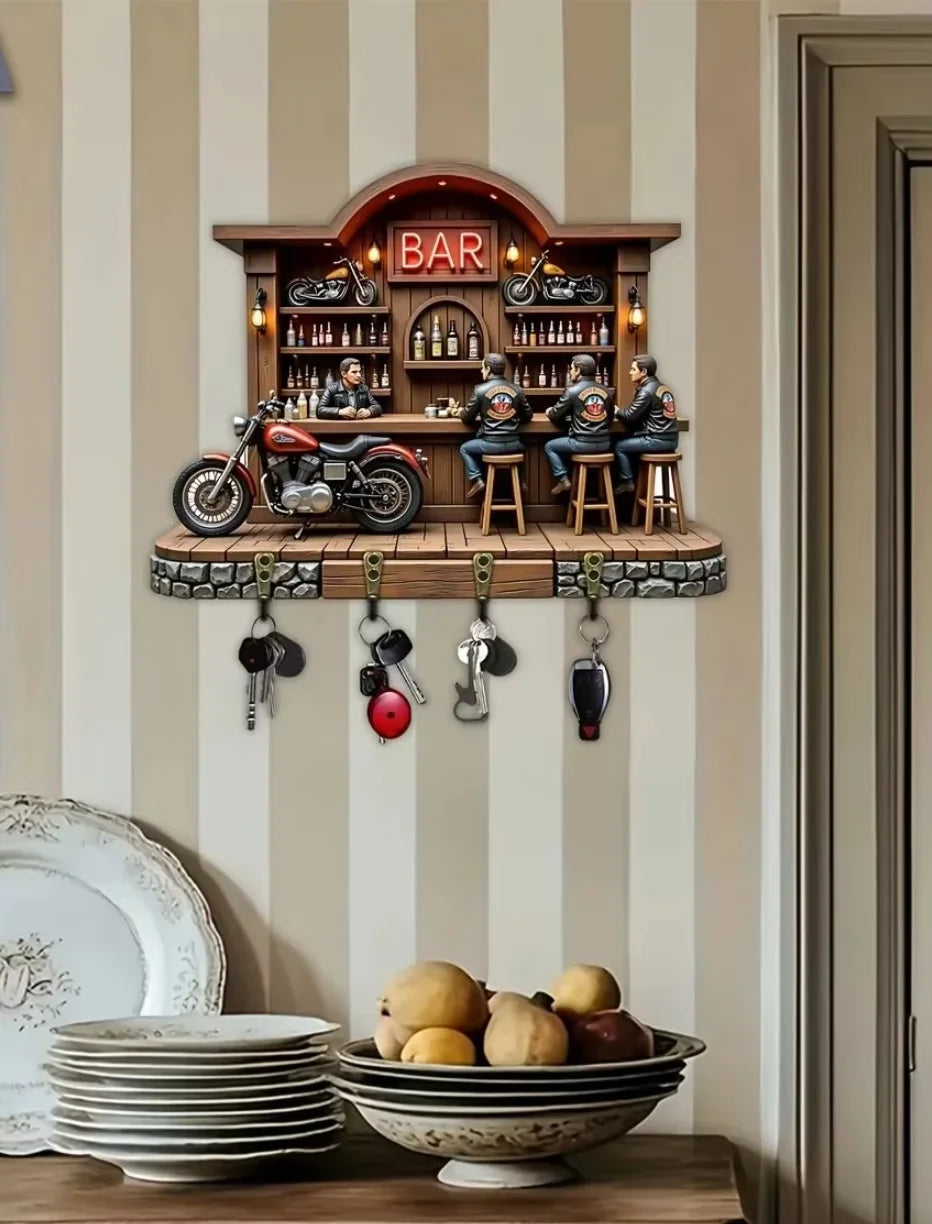 Stilvolle Motorrad-Schlüsselablage