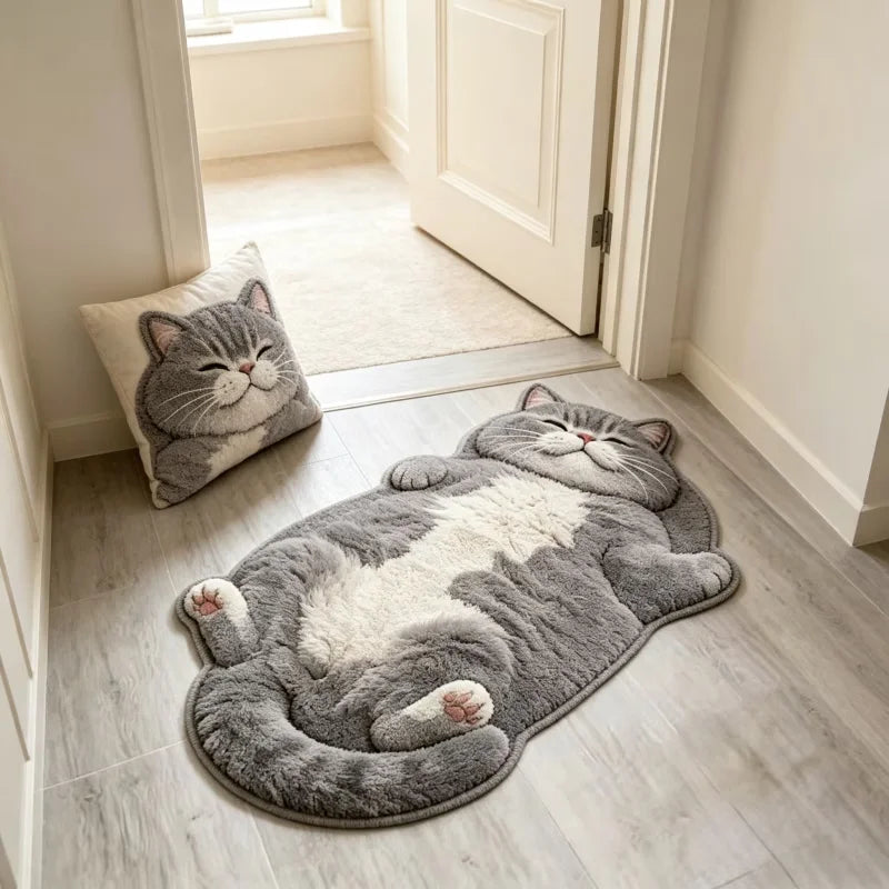 Niedliche katzenförmige Teppich