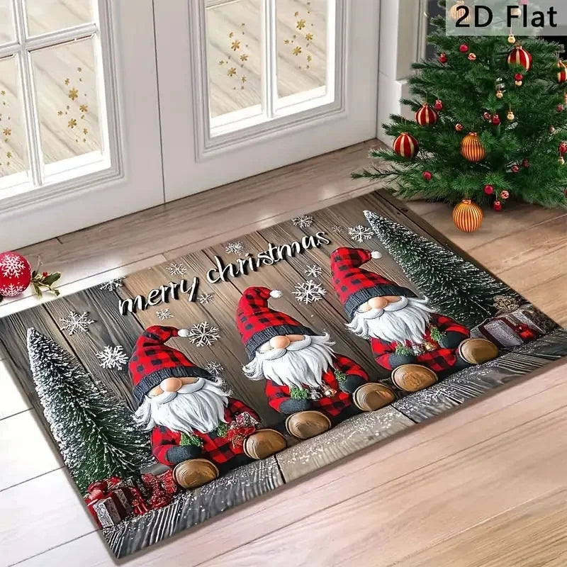 Festive Santa Claus doormat mit rutschfestem Design