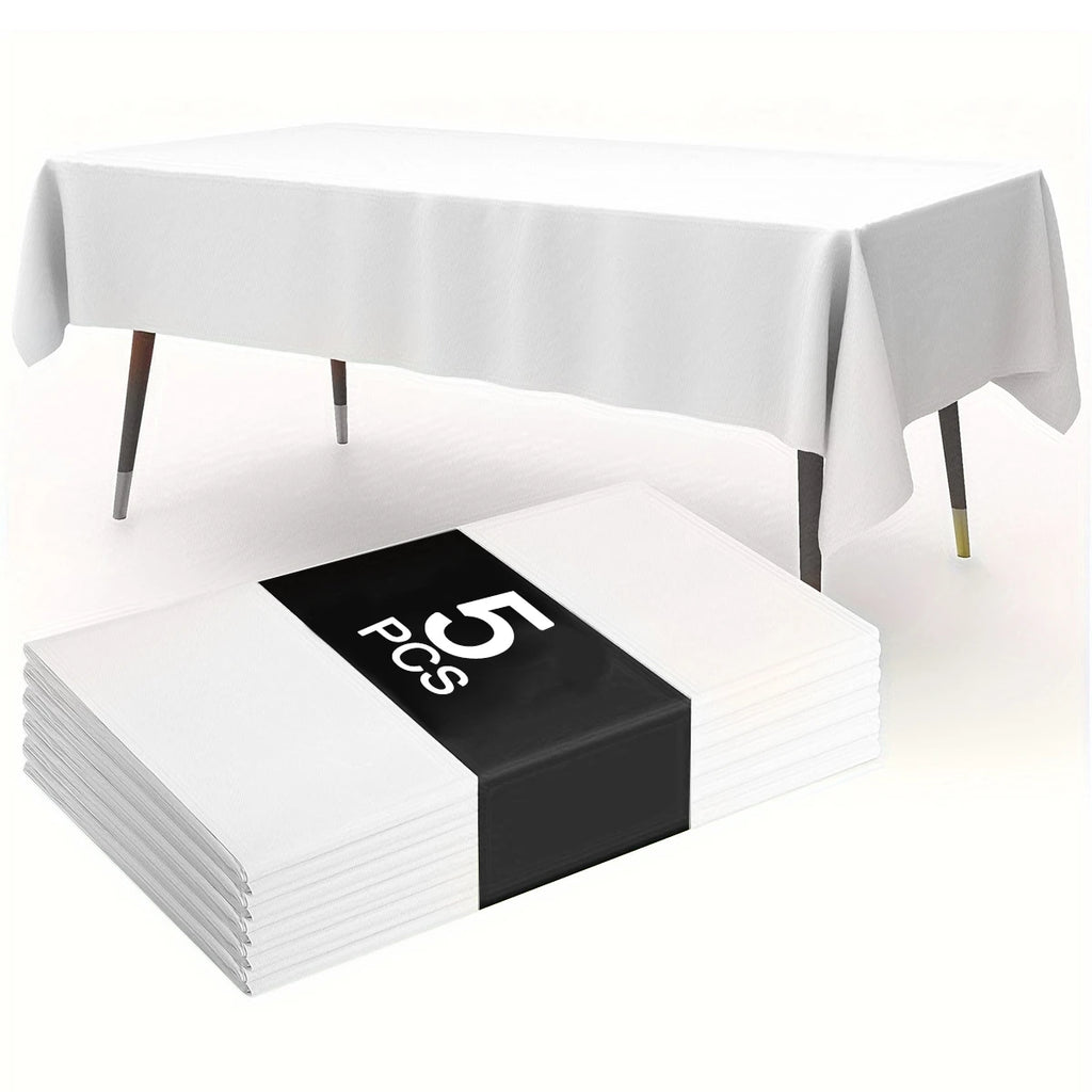 Elegante weiße Kunststoff-Tischdecke für jeden Anlass