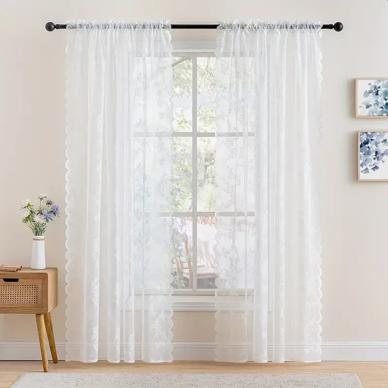 Elegantes Vintage-Spitzengardinen-Panel