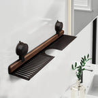 Elegantes Badezimmerregal aus Walnussholz