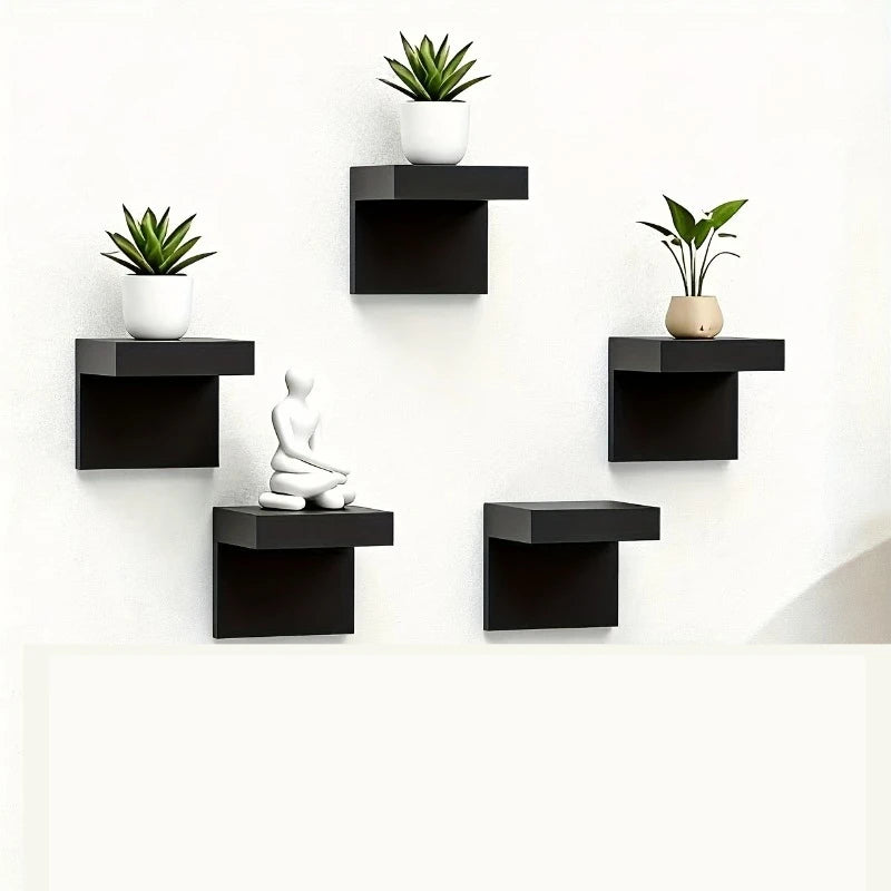 Elegante schwarze Wandregale