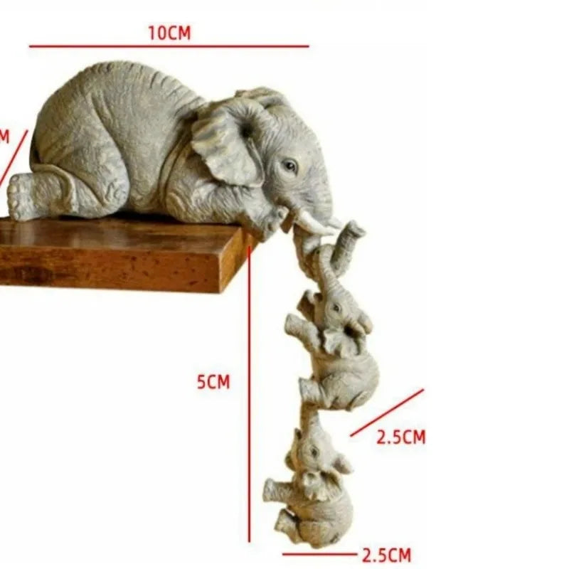 Süßes 3er Set Elefanten-Figuren aus Harz
