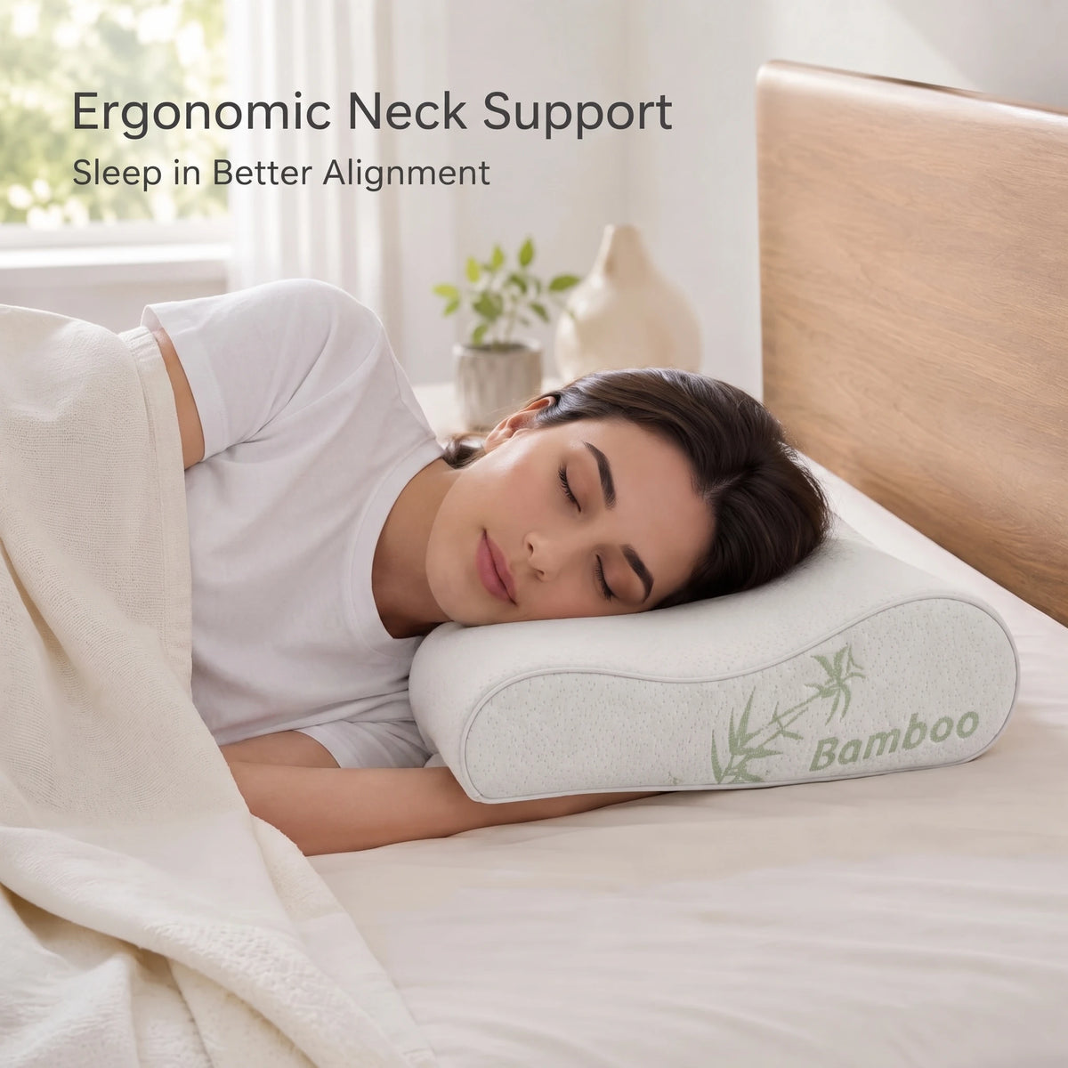 Ergonomisches Bambus-Memory-Foam-Kissen