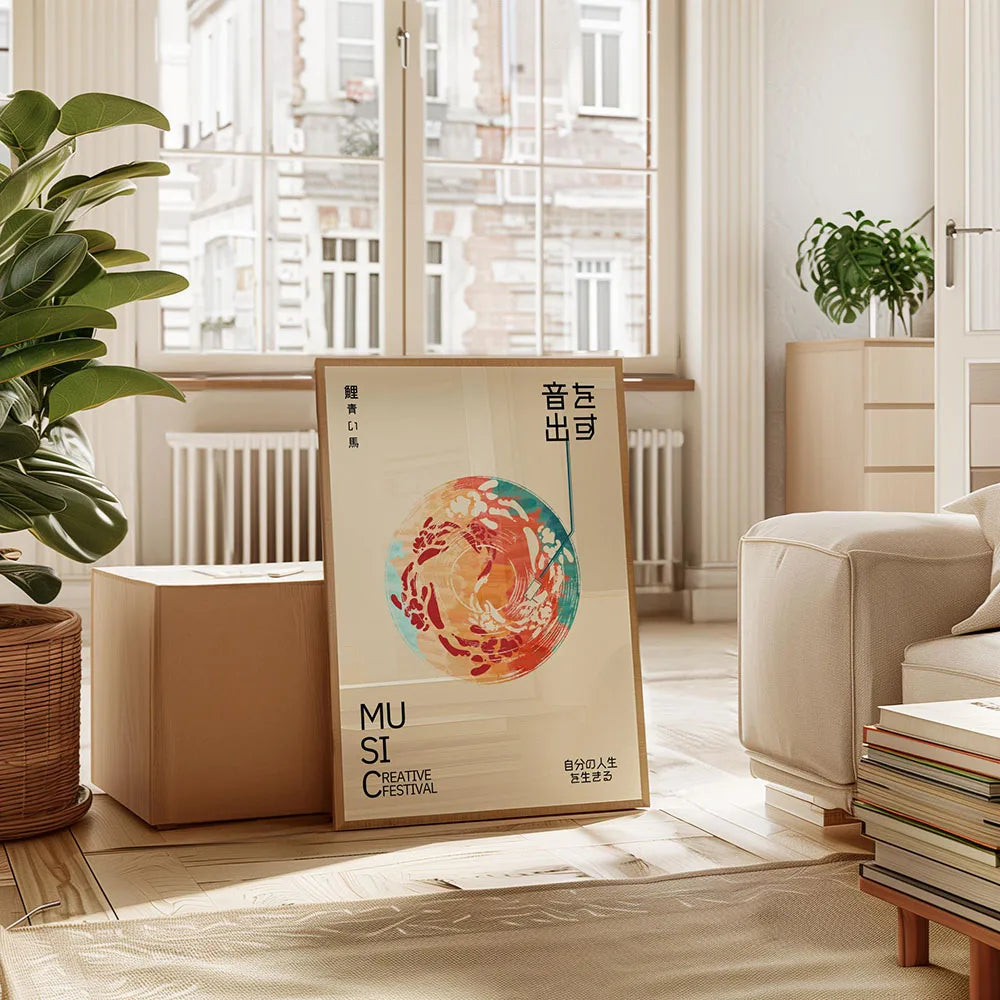 Elegantes japanisches Leinwand-Kunstdruck-Poster