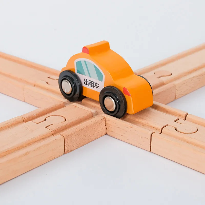 Système de rails de train en bois