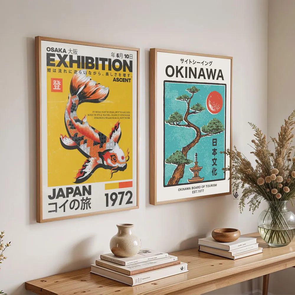 Elegantes japanisches Leinwand-Kunstdruck-Poster