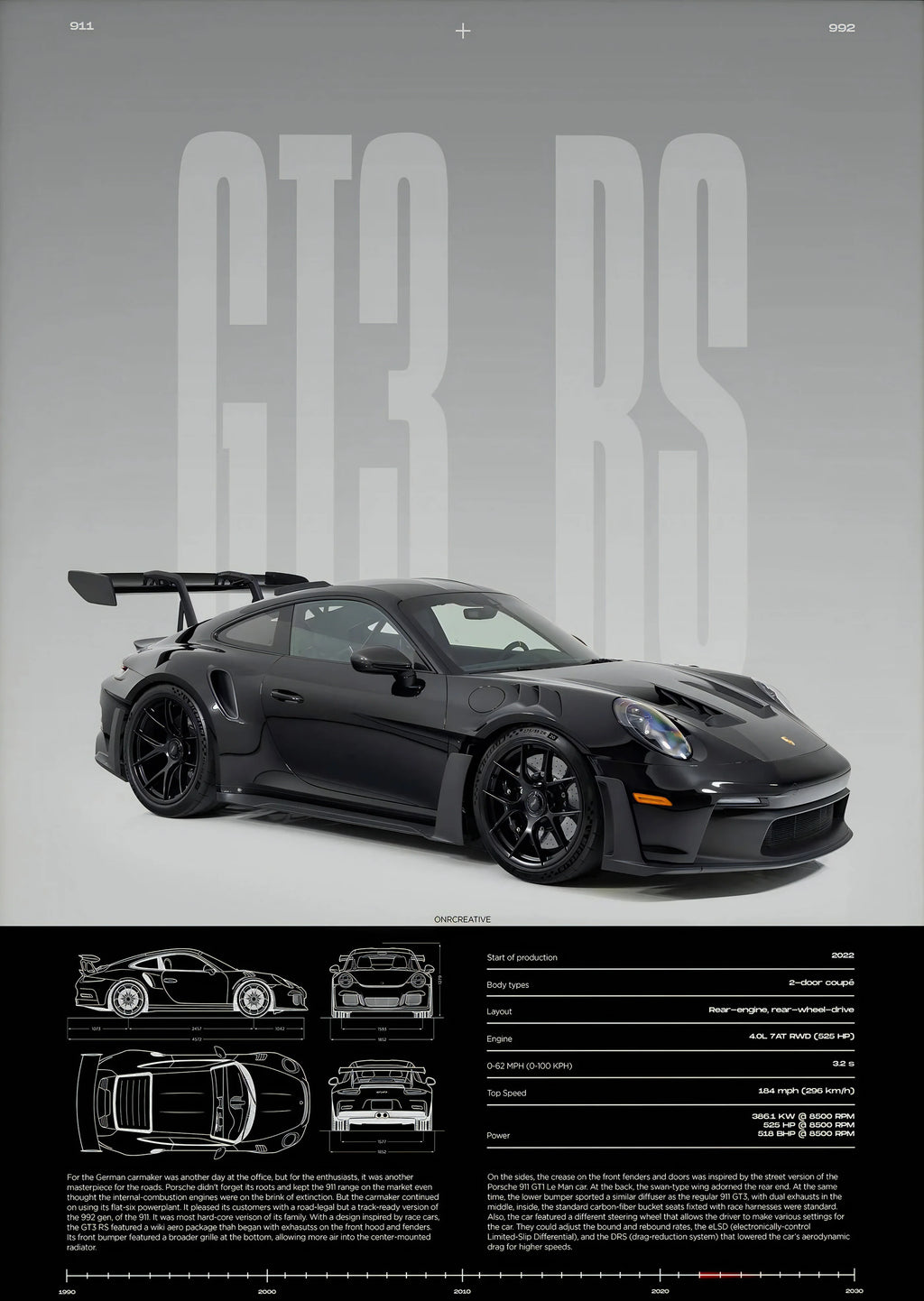 Stilvolles GT3 RS-Poster