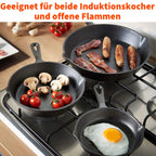 Hochwertiges 3-teiliges Gusseisen-Pfannenset