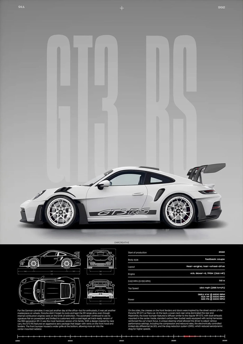 Stilvolles GT3 RS-Poster
