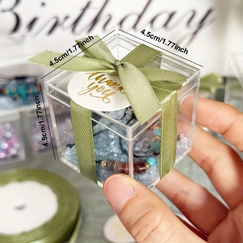 25er Set eleganter durchsichtiger Acryl-Würfel-Geschenkboxen