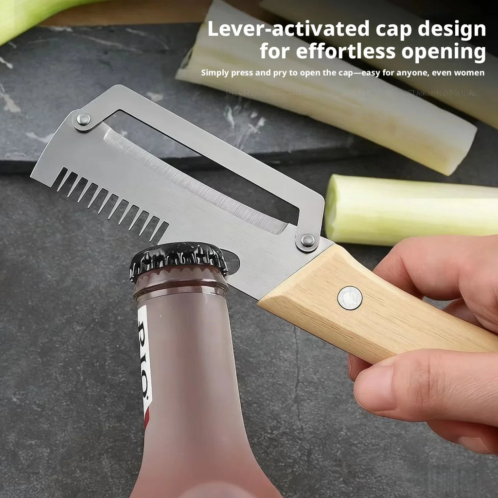 Ergonomisches Schälmesser und Gemüseschäler 2-in-1 mit Holzgriff