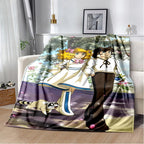 Weiches Flanell-Wurfdecke mit charmanten Anime-Cartoon-Motiven