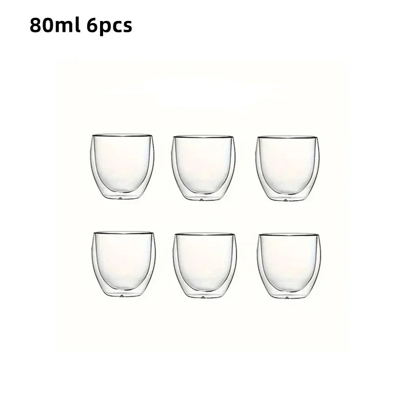 6er-Set doppelwandige Gläser, 80ml