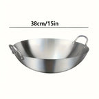 Großer Wok aus 304er Edelstahl,