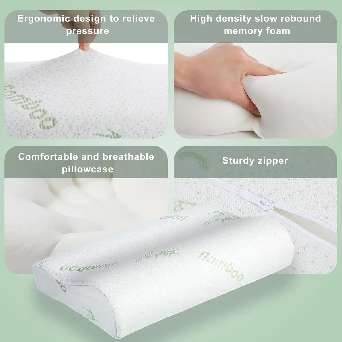 Ergonomisches Bambus-Memory-Foam-Kissen