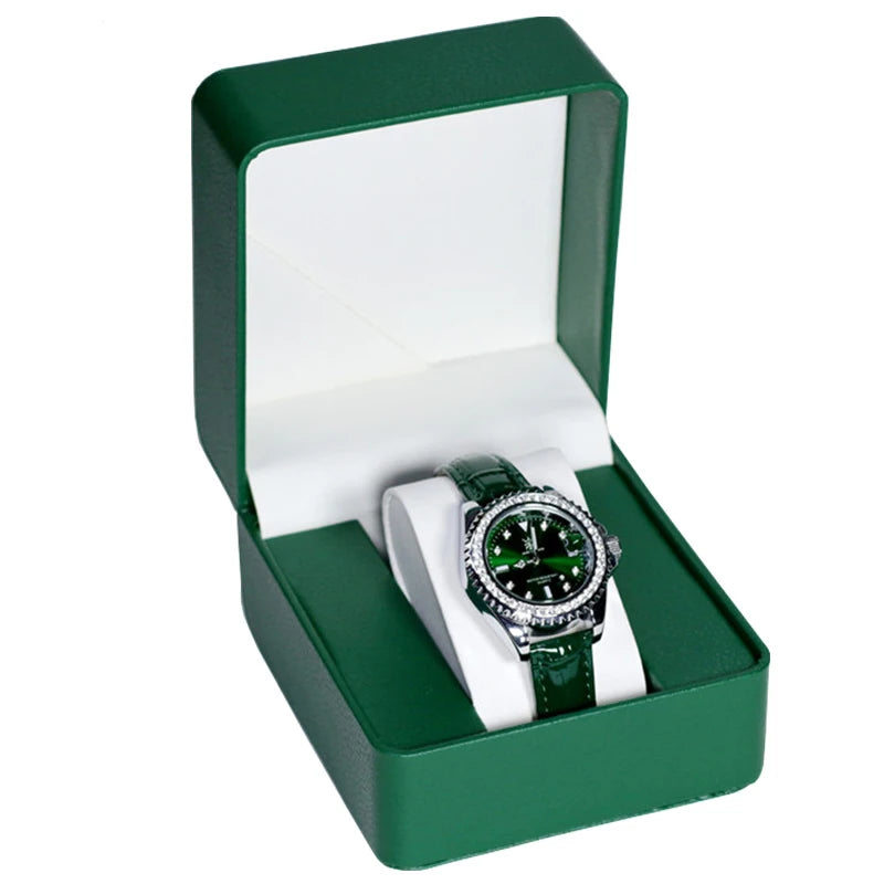 Elegante schwarze Uhrenbox